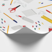 学校の事務用品パターン ラッピングペーパー (角)