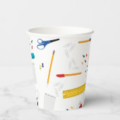 学校の事務用品パターン 紙コップ (裏面)