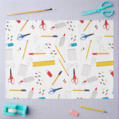 学校の事務用品パターン 薄葉紙 (クラフト)