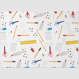 学校の事務用品パターン 薄葉紙