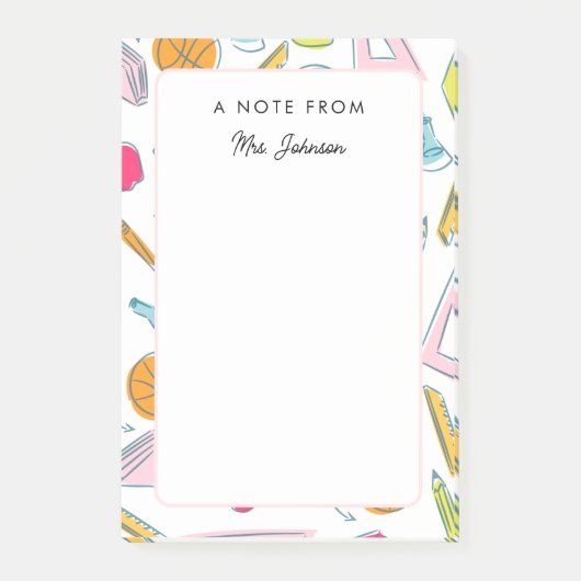 学校の事情が素敵な先生からメモを ポストイット (正面)