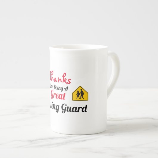 学校の交通指導員のマグ ボーンチャイナマグカップ (正面右)