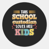 学校の保護者が子供の管理者小僧を愛するグラフ ラウンドシール (正面)