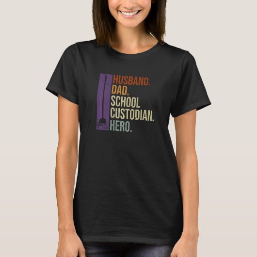 学校の保護者の夫のためのメンズの清掃員 Tシャツ (正面)
