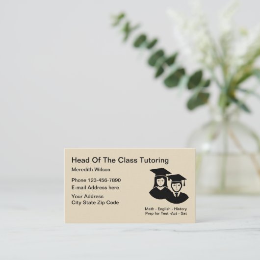 学校の個別指導の先生 名刺 (スタンド正面)
