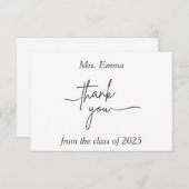 学校の先生ありがとうグリーティングギフトカード サンキューカード (正面/裏面)