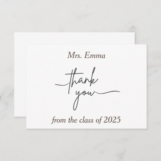 学校の先生ありがとうグリーティングギフトカード サンキューカード (正面/裏面)