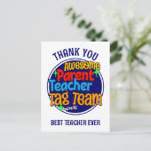 学校の先生と親のタッグチーム ポストカード (スタンド正面)