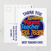 学校の先生と親のタッグチーム ポストカード (正面/裏面)