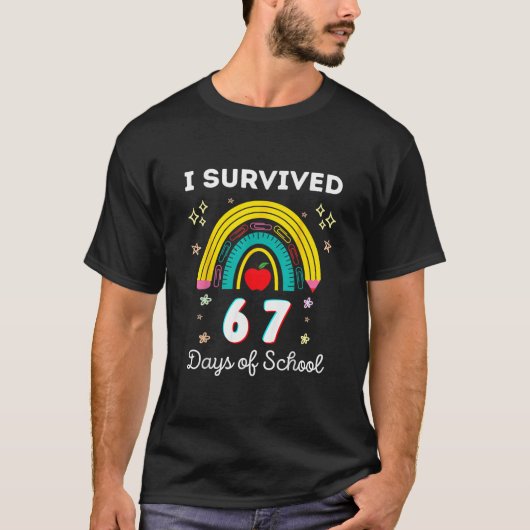 学校の先生と67日間 生き残った 生徒 六 Tシャツ (正面)