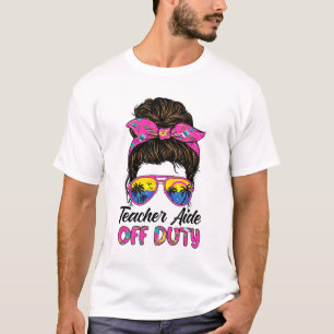 学校の先生の最後の日の勤務外の側近Messy Bun Tシャツ