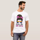 学校の先生の最後の日の勤務外の側近Messy Bun Tシャツ (正面フル)