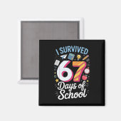 学校の先生を67日間やり遂げた 学生の先生の面白ネタ マグネット (正面/裏面)