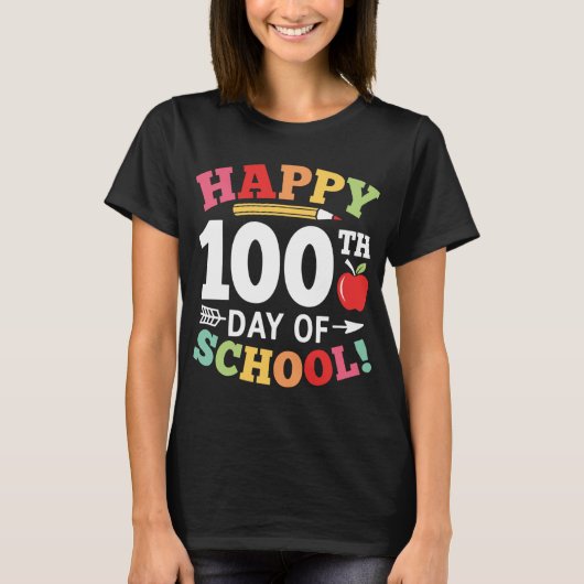 学校の先生プレゼント100日目 Tシャツ (正面)