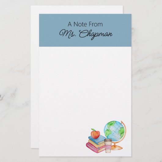 学校の先生メモ 便箋 (正面/裏面)