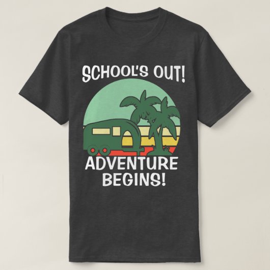 学校の冒険はキャンプのドライブを始める Tシャツ (デザイン正面)