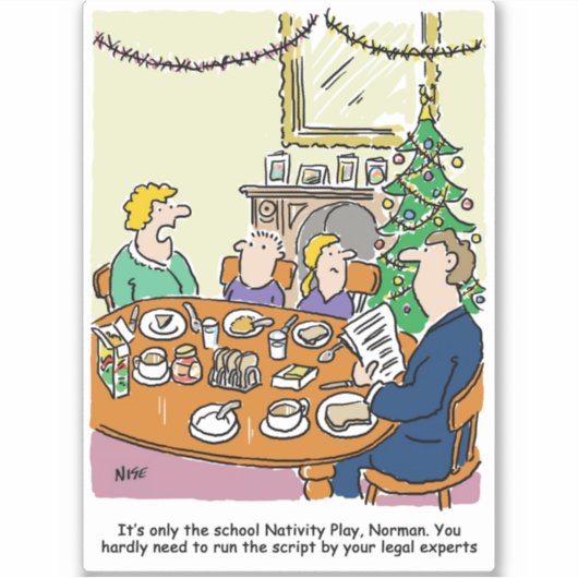 学校の出生遊スクリプト法的小切手漫画 シール (正面)