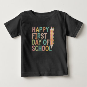 学校の初日おめでとう バックトゥスクール ベビーTシャツ