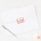 学校の初日かわいい新学期 ラウンドシール (封筒)