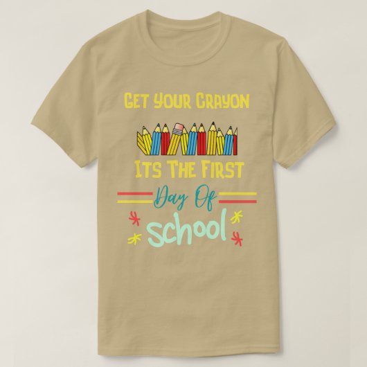 学校の初日に自分の成績を収める Tシャツ (デザイン正面)