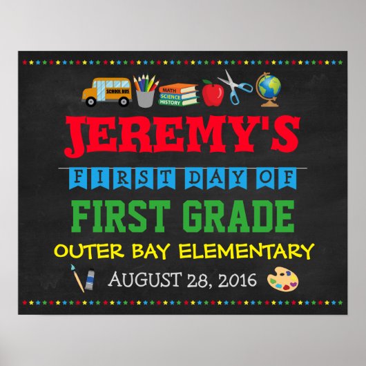 学校の初日の子ども向けポスター写真プロップ ポスター (正面)