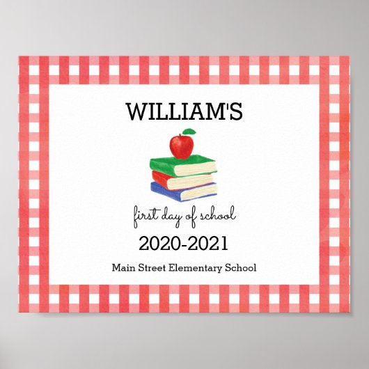 学校の初日の看板ジンガム・アップル ポスター (正面)