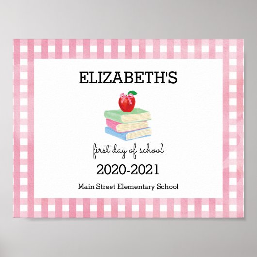 学校の初日の看板ジンガム・アップル ポスター (正面)