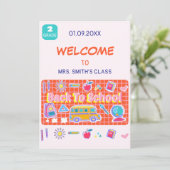 学校の初日は幸せだメッセージの先生 招待状 (スタンド正面)