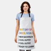 学校の初日ゴール エプロン (着用した状態)