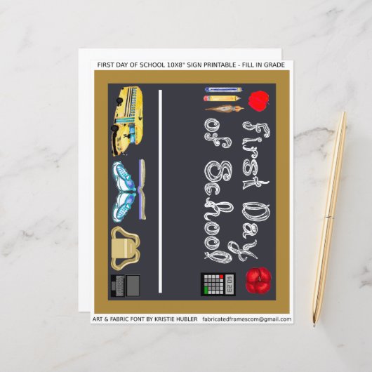 学校の初日10x8"手紙紙 (正面/裏面インサイチュ)