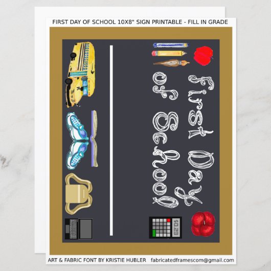 学校の初日10x8"手紙紙 (正面/裏面)