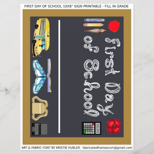 学校の初日10x8"手紙紙 (正面)