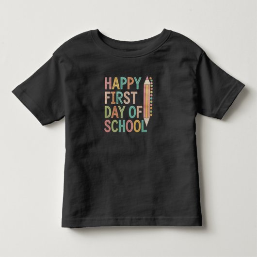 学校の初日 おめでとう バックトゥスクール トドラーTシャツ (正面)