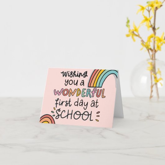 学校の初日 カード (黄色い花)