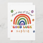 学校の初日*パーソナライズされたscで幸運を祈る サンキューカード (正面/裏面)