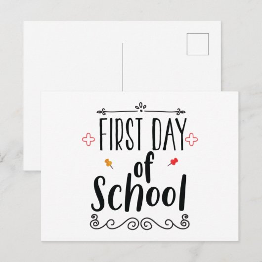 学校の初日 ポストカード (正面/裏面)