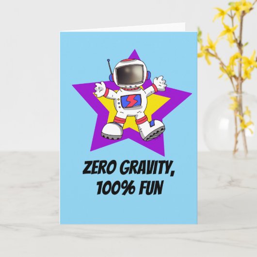 学校の初日 – 宇宙飛行士 カード (黄色い花)