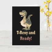学校の初日 – Tレックスディノ カード (黄色い花)