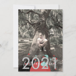 学校の初日Appleスクリプトモダンのフォトカード 招待状