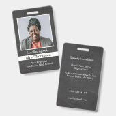 学校の副校長写真IDバッジ バッジ (正面＆裏面)