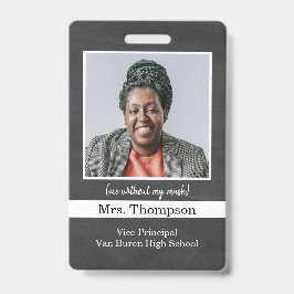 学校の副校長写真IDバッジ バッジ