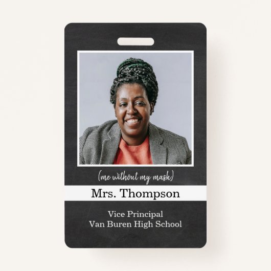 学校の副校長写真IDバッジ バッジ (正面)