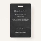 学校の副校長写真IDバッジ バッジ (裏面)