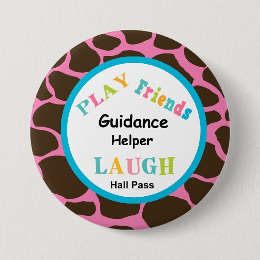 学校の助手のホールパスボタン 缶バッジ (正面)