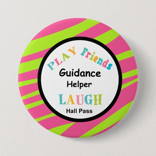 学校の助手のホールパスボタン 缶バッジ (正面)