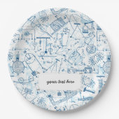 学校の化学パターン ペーパープレート (正面)