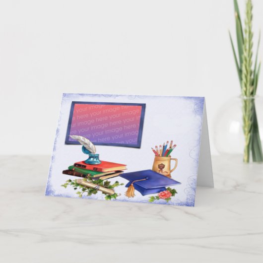 学校の卒業写真フレームカード カード (正面)