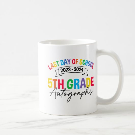 学校の卒業式5年生のサイン最終日 コーヒーマグカップ (右)