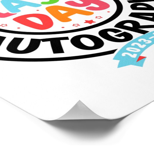 学校の卒業式5年生のサイン最終日 ポスター (角)