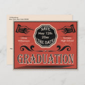 学校の卒業日を保存する ポストカード (正面/裏面)
